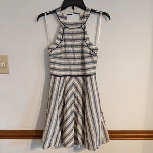 blue and white stripe mini dress size size 3 like new condition, fully lined